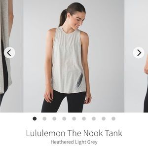 Lululemon wanderlust tie back Tank. Heathered Light Grey